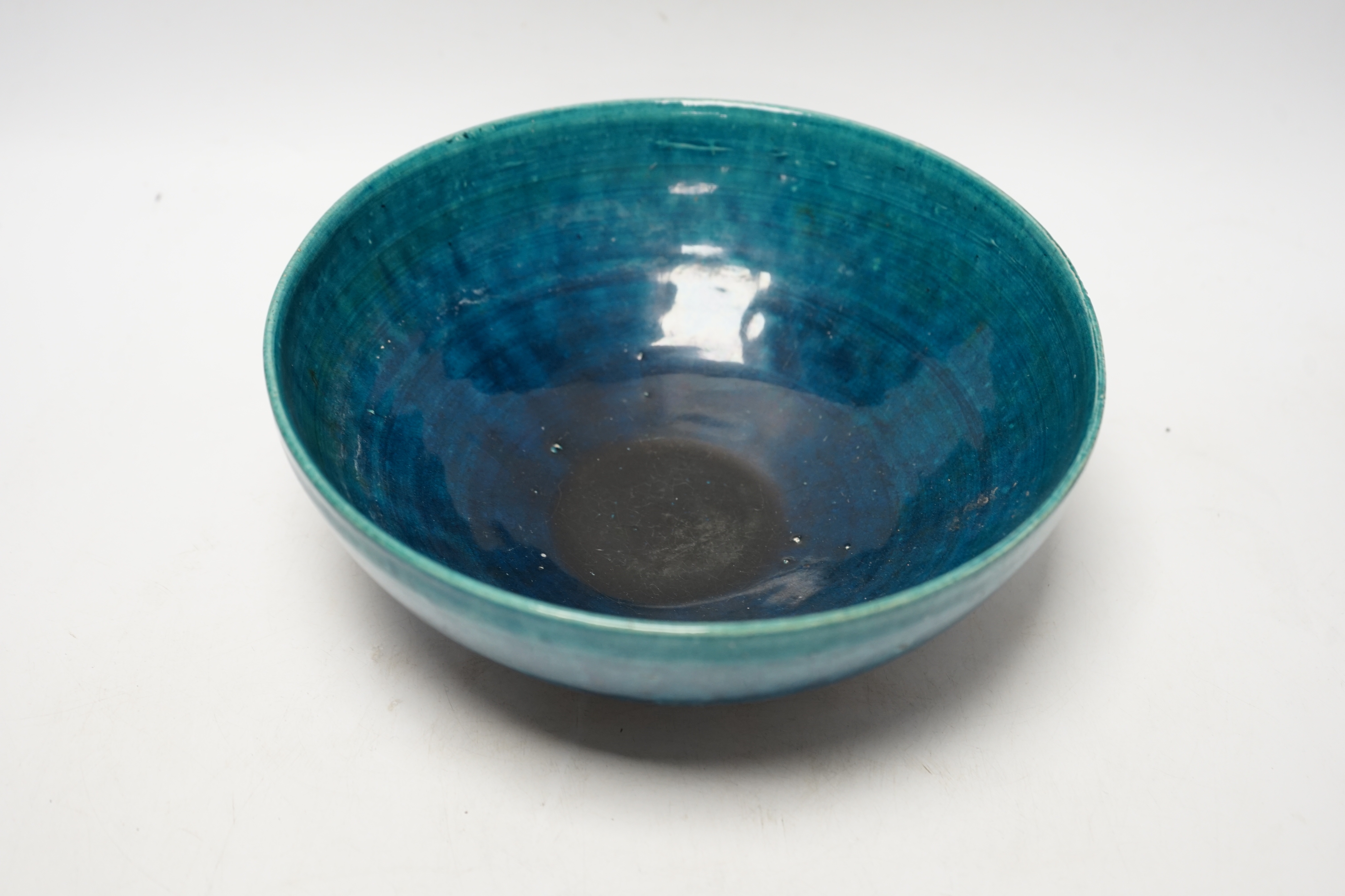 An 18th century Chinese turquoise glazed bowl, 22cm diameter